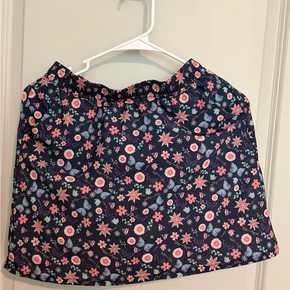 Pacific Trail Floral Skort in Navy and Pink